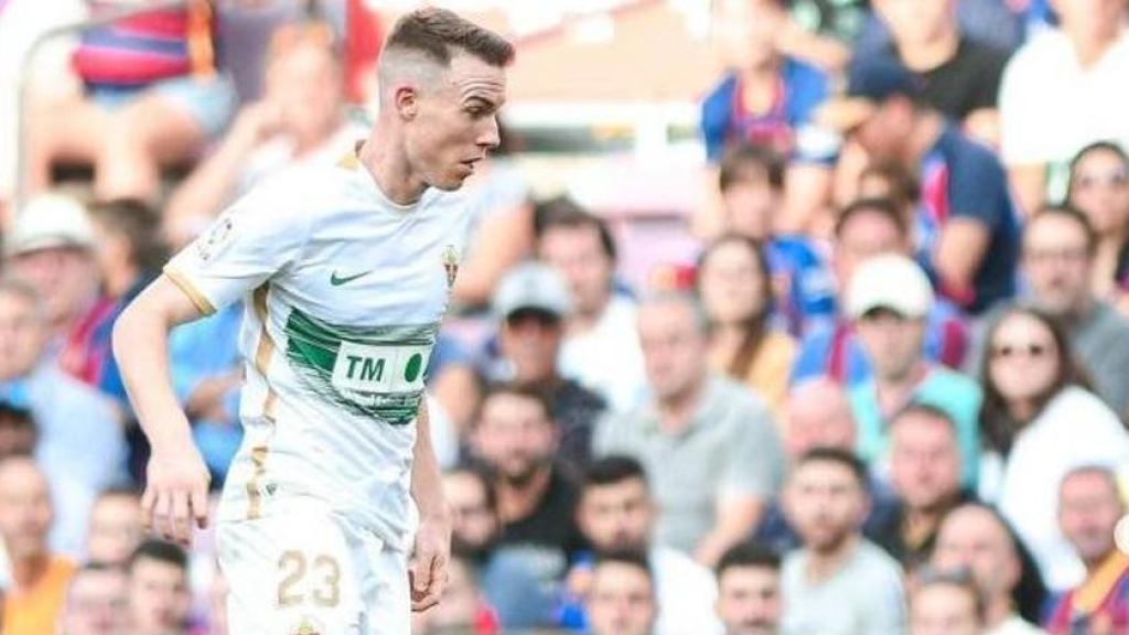 Carlos Clerc, en un partido del Elche contra el Barcelona.