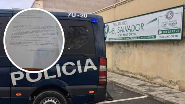 Registro policial en el Tanatorio El Salvador junto a la notificación enviada por el juzgado