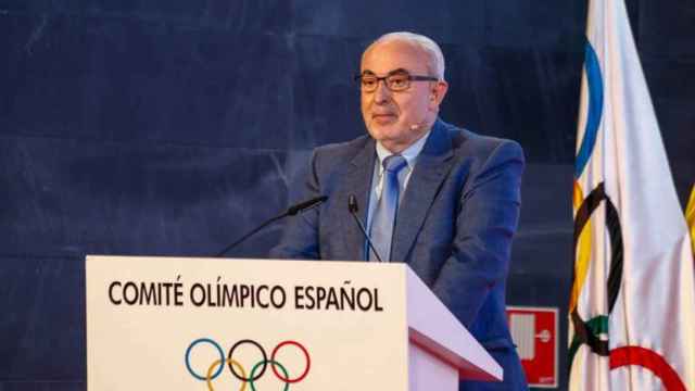José Luis Mendoza durante un acto en la sede del Comité Olímpico Español