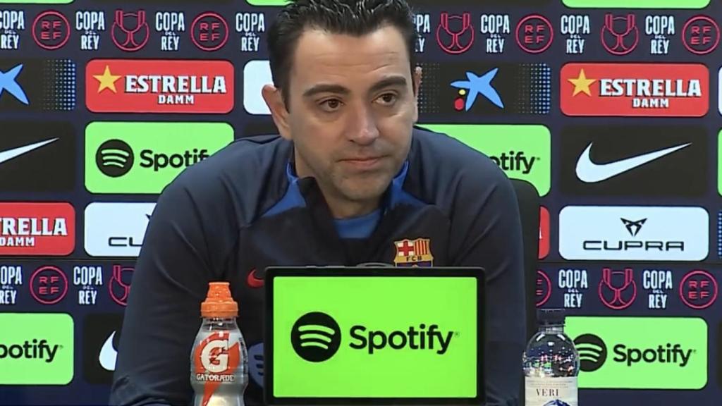 Xavi Hernández en rueda de prensa