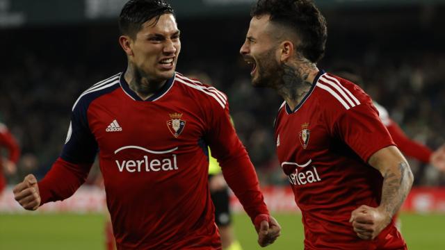 Rubén García celebra su gol frente al Betis.