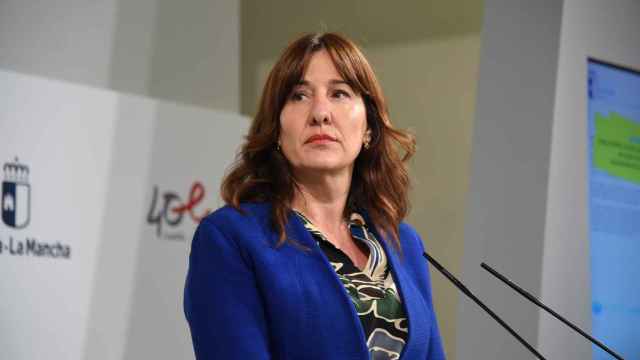 Blanca Fernández, consejera de Igualdad y portavoz del Gobierno de Castilla-La Mancha, este miércoles en rueda de prensa