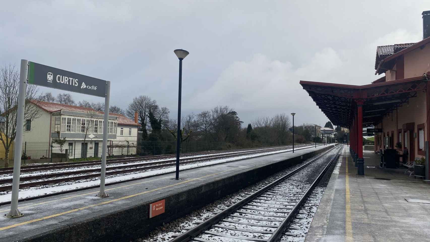 Nieve en Curtis (A Coruña).