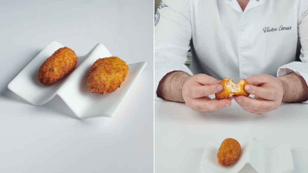 Croqueta de jamón del cocinero Víctor Conus.