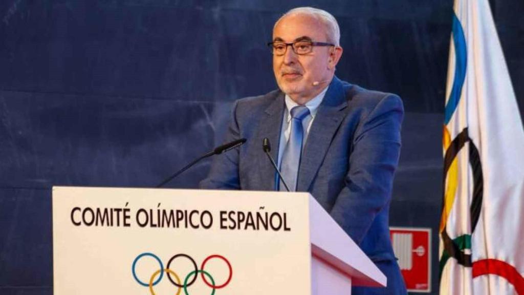 José Luis Mendoza durante un acto en la sede del Comité Olímpico Español.