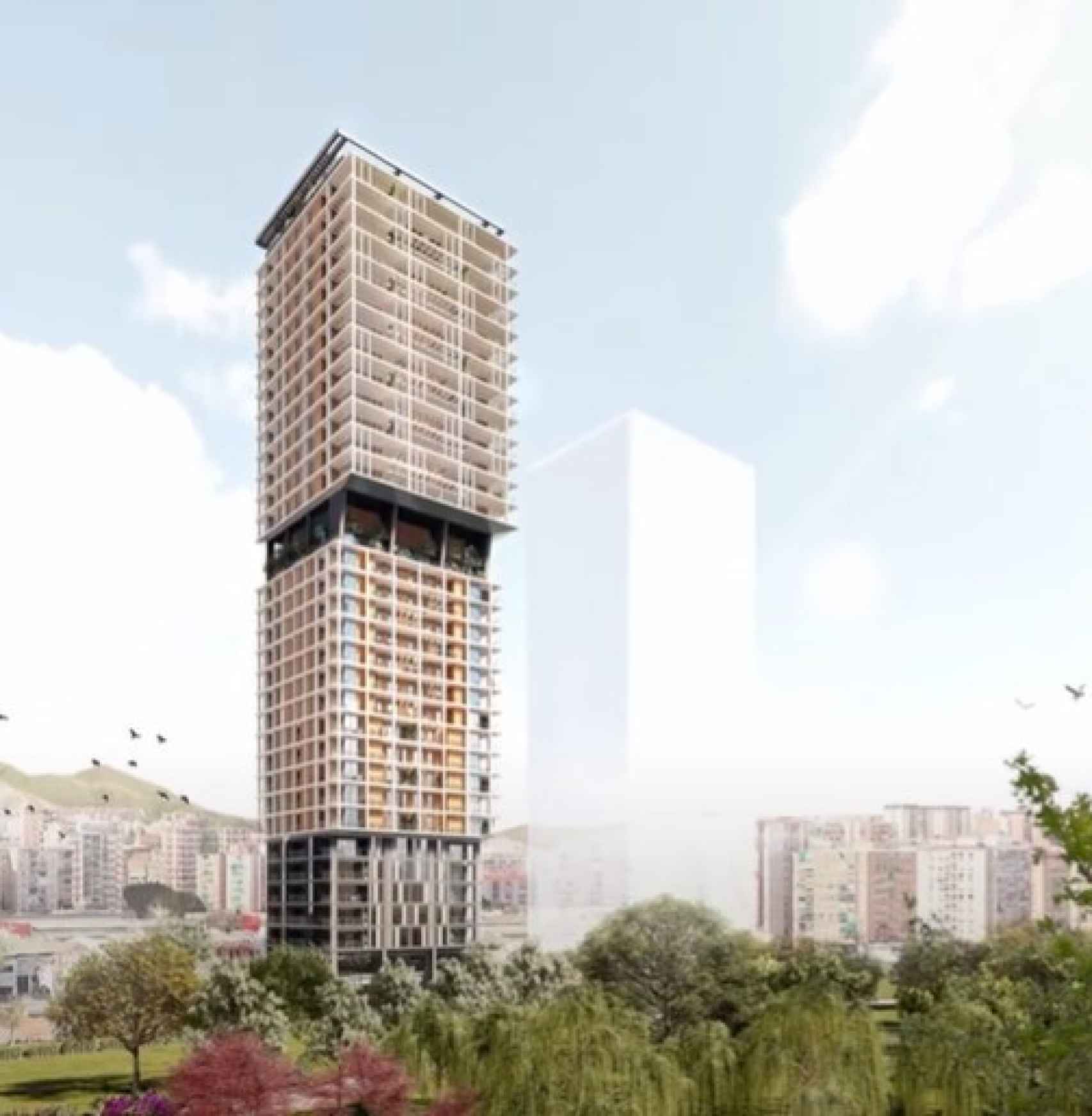 Proyecto de Carlos Lamela para la torre que quiere ejecutar Exxacon en Málaga.