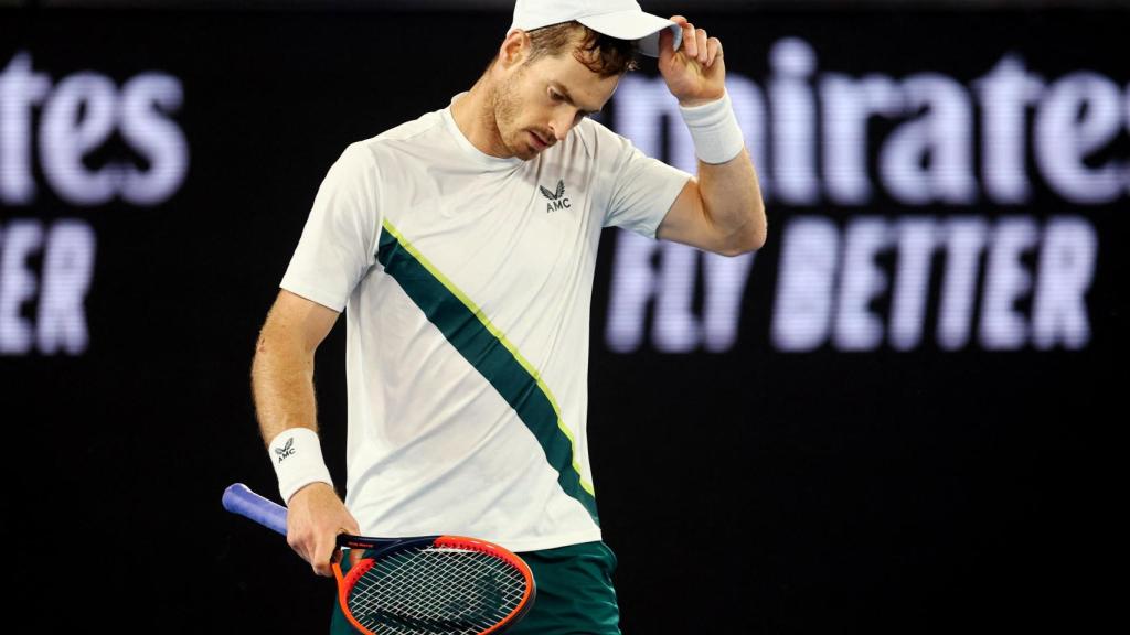 Andy Murray, agotado en el Abierto de Australia.