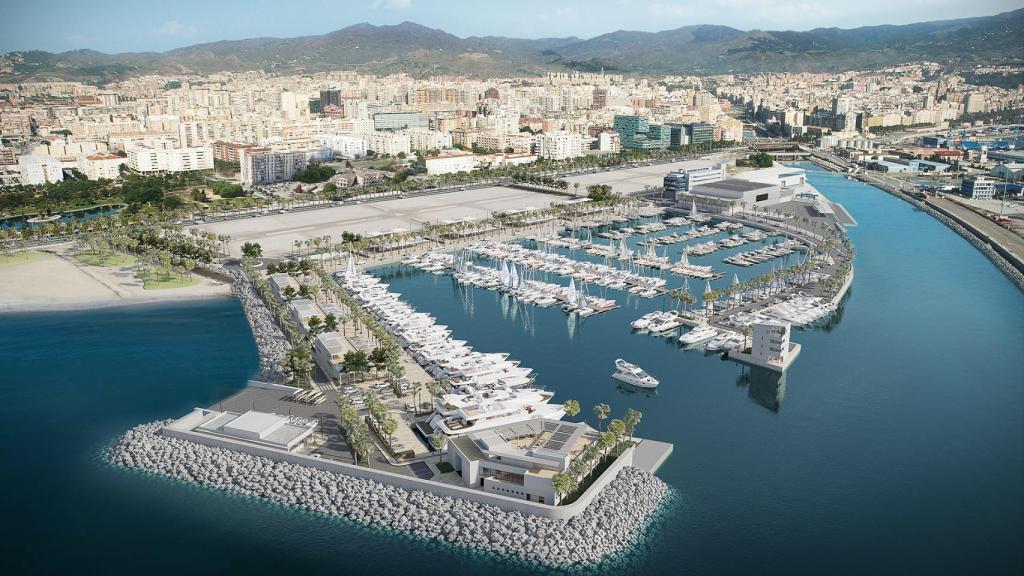 Vista del futuro puerto deportivo de Málaga.