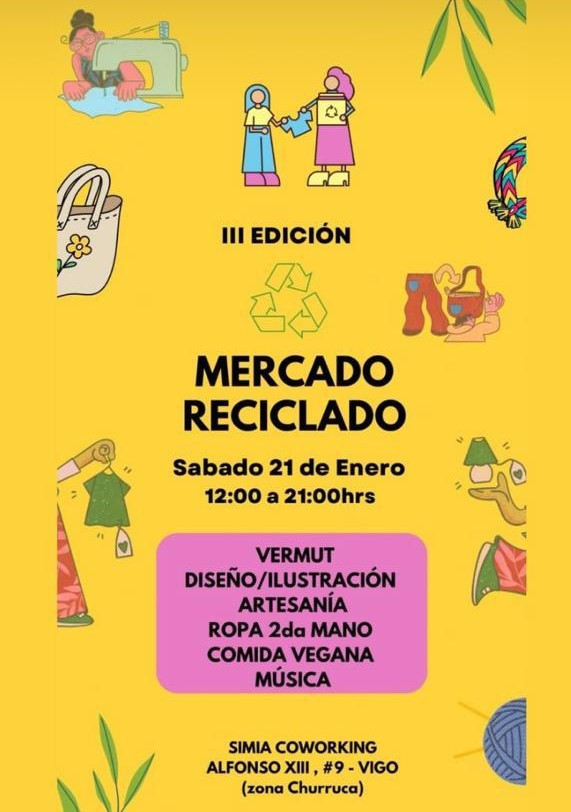 Cartel del evento Mercado Reciclado.