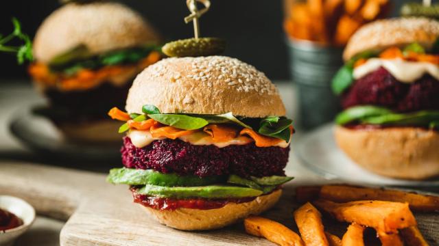 Detalle de hamburguesas.