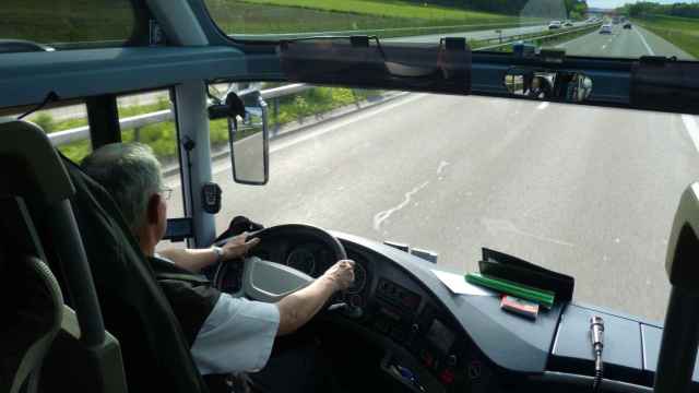 Imagen de archivo de un conductor de autobús.