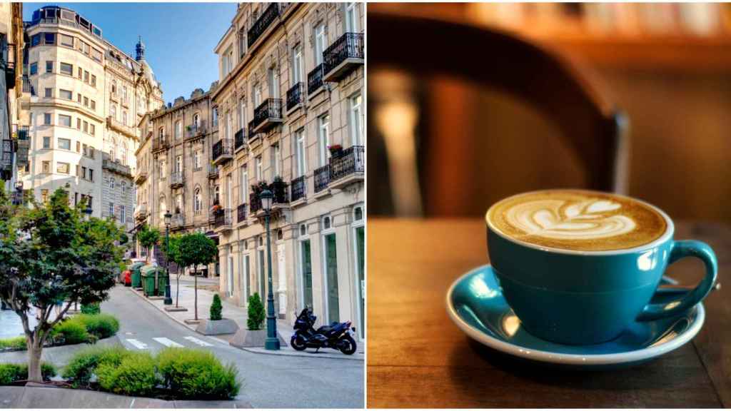 ¿Cuánto cuesta tomarse un café con leche en el centro de Vigo?