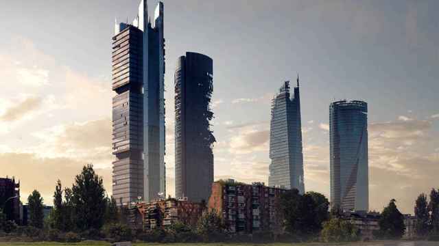 El Cuatro Torres Business Area en 2013, reimaginado en el mundo de 'The Last of Us'.