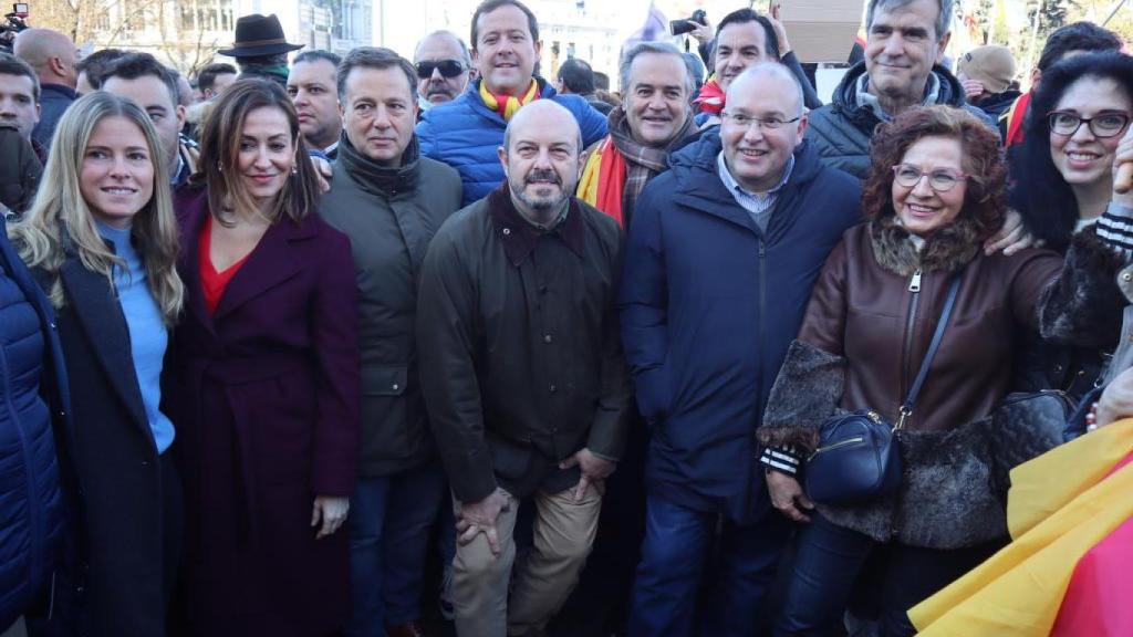 Otra imagen de los asistentes castellano-manchegos a la manifestación.