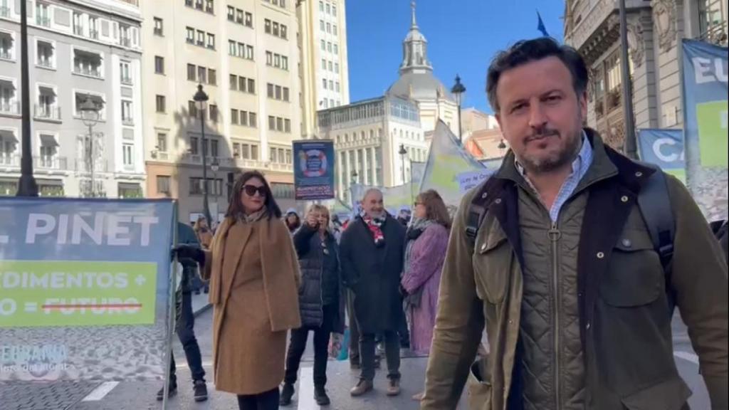 Pablo Ruz (PP) en la manifestación en Madrid.