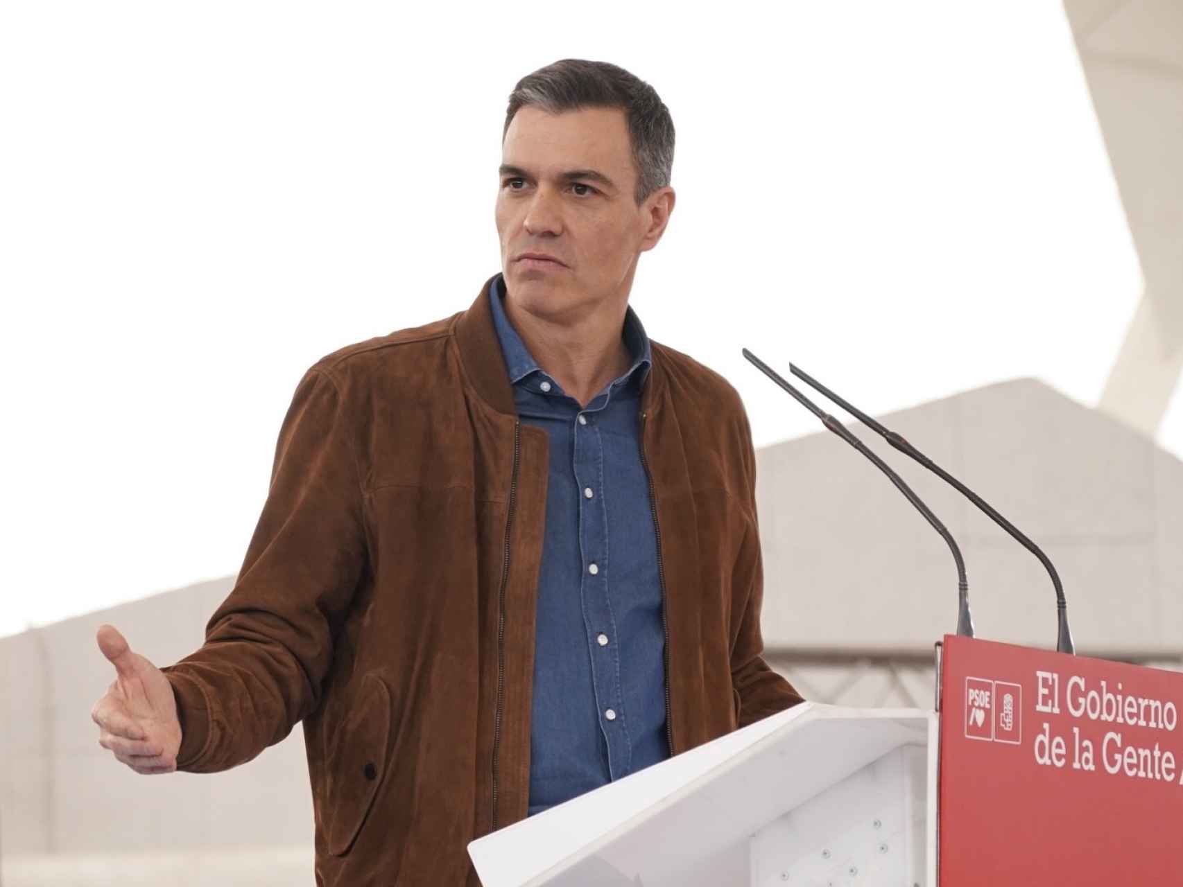 El presidente del Gobierno, Pedro Sánchez, durante su intervención en el acto de este viernes en Valladolid.