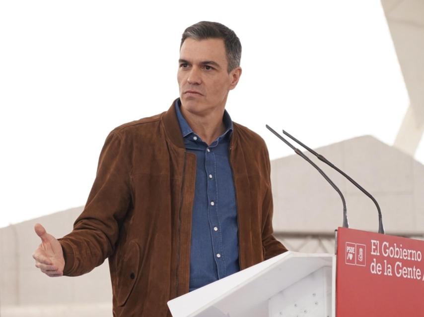 El presidente del Gobierno, Pedro Sánchez, durante su intervención en el acto de este viernes en Valladolid.