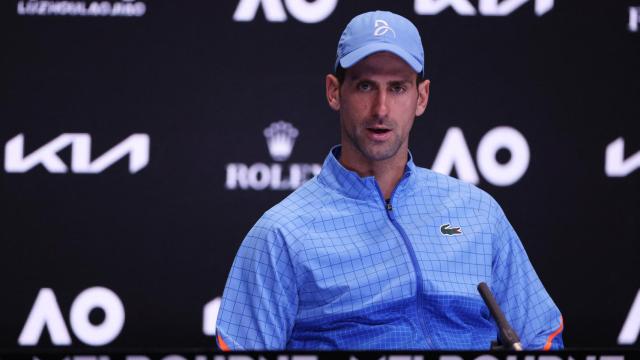 Djokovic, durante la rueda de prensa.