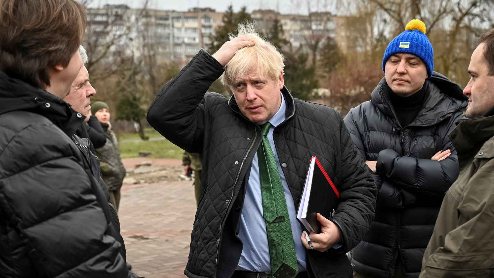 Boris Johnson, durante su visita a Kiev el 22 de enero de 2023.