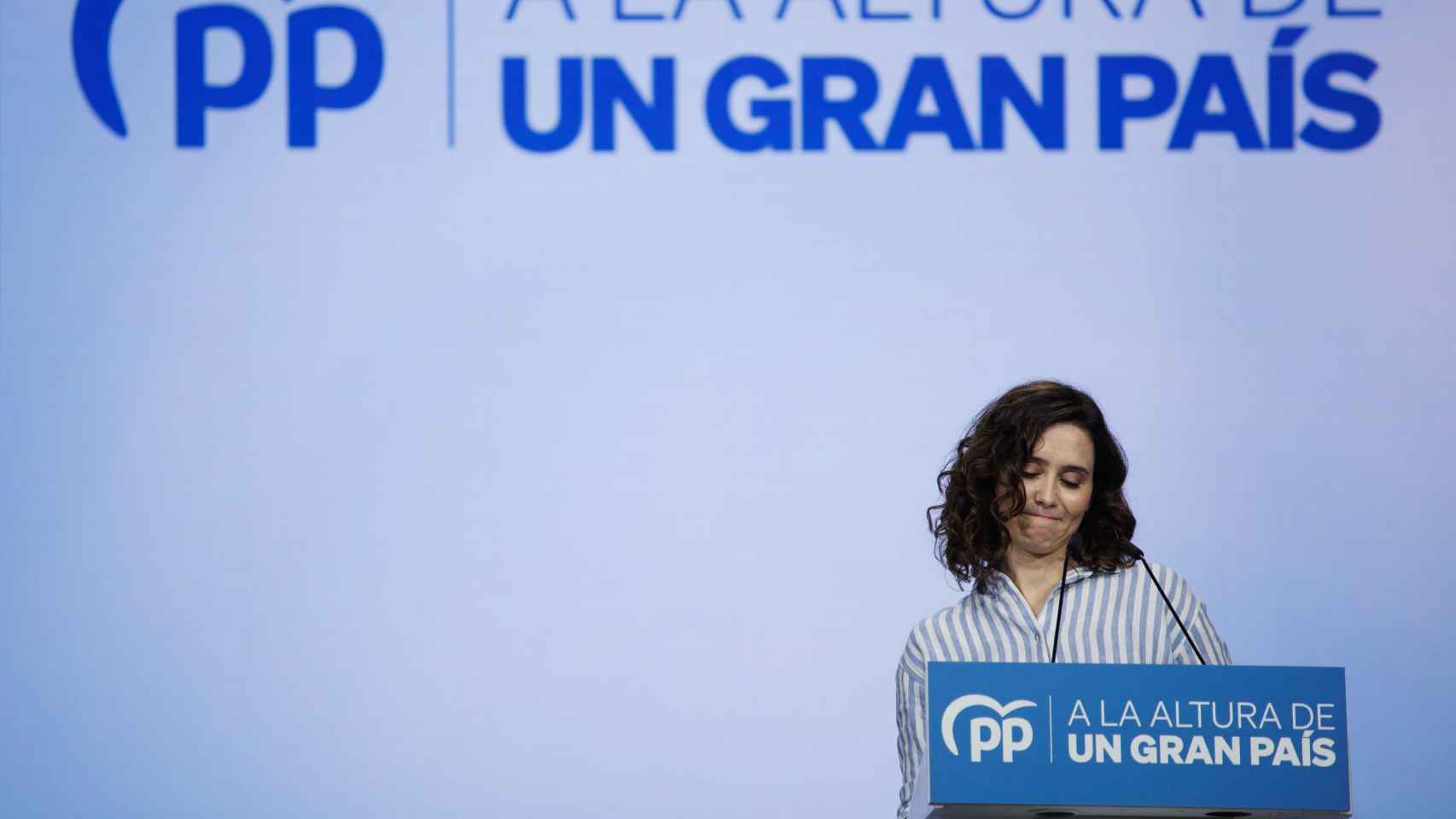 La presidenta de la Comunidad de Madrid, Isabel Díaz Ayuso, interviene durante el acto de presentación de los candidatos del PP a capital de provincia el 22 de enero.