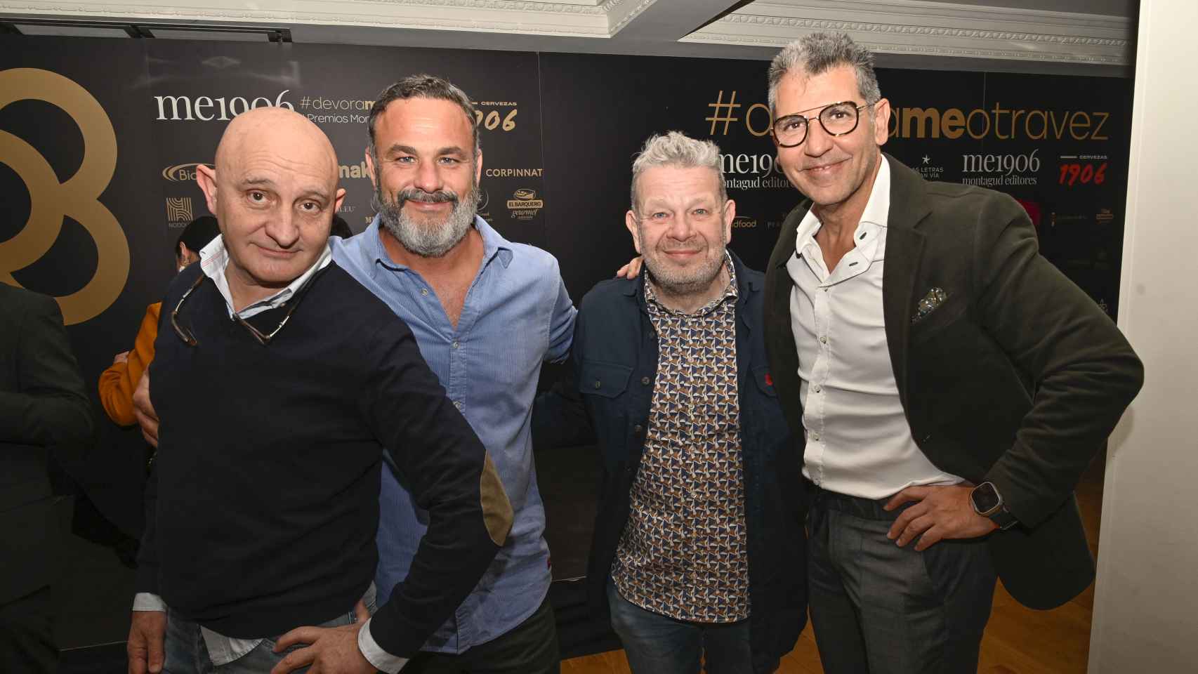 Toño Pérez, Ángel León, Alberto Chicote y Paco Roncero en los premios Montagud.