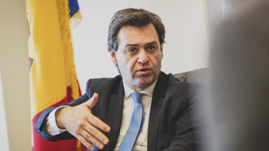 Nicu Popescu, ministro de Exteriores de Moldavia, en la embajada de Madrid.