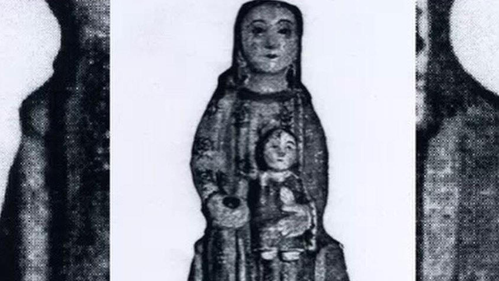 Imagen de la Virgen de Chamorro tal y como lucía en el siglo XII