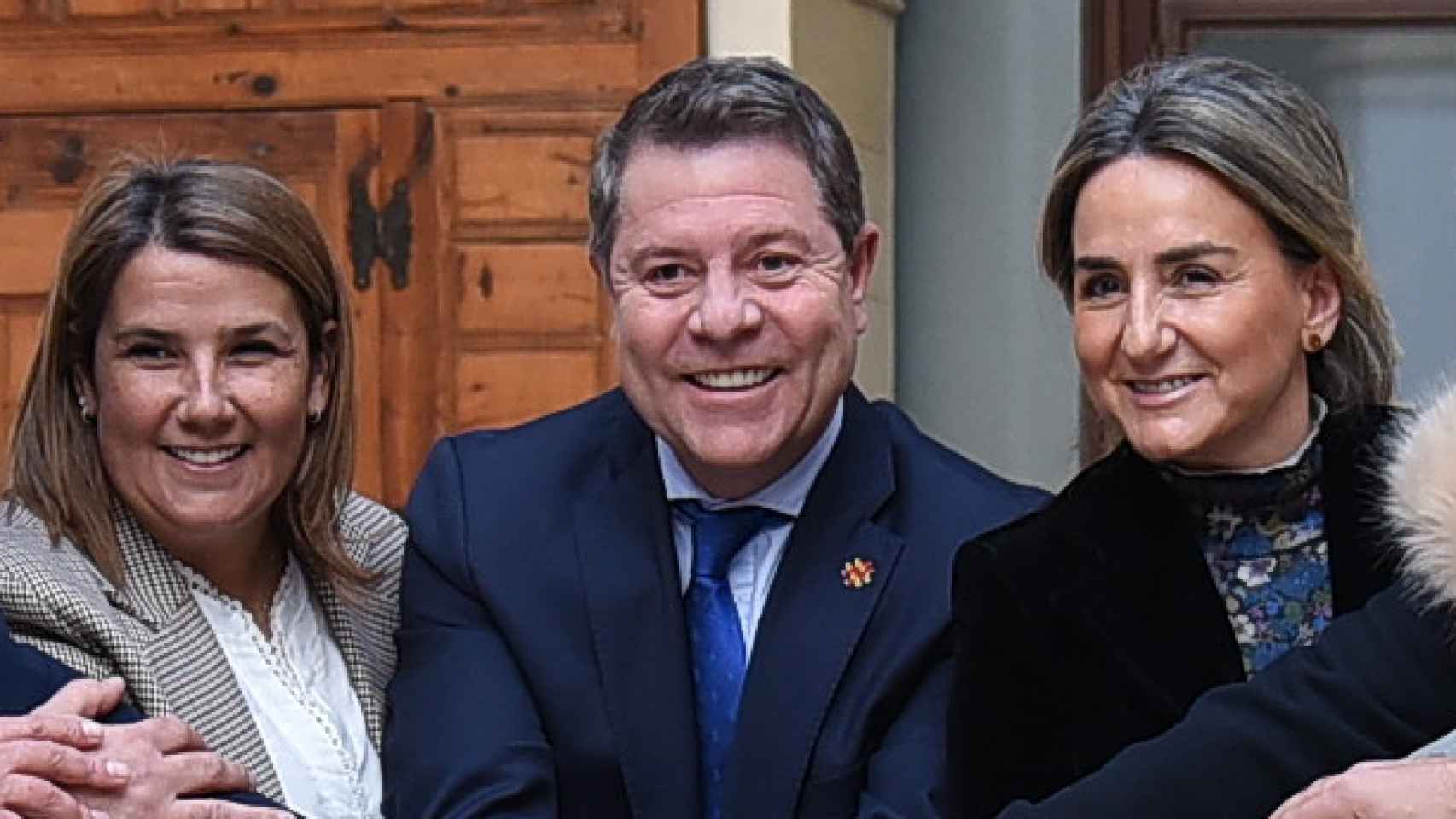 Emiliano García-Page celebra el acuerdo del Tajo con Milagros Tolón y Tita García