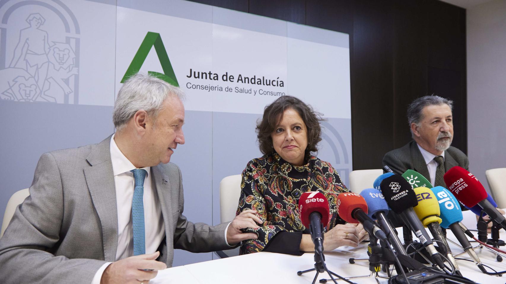 La consejera de Salud y Consumo de la Junta de Andalucía, Catalina García, en rueda de prensa en una imagen de archivo.