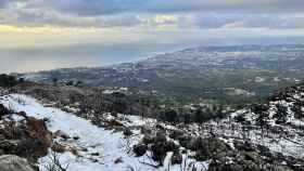 Espectacular imagen de la nevada caída en la zona de Mijas.