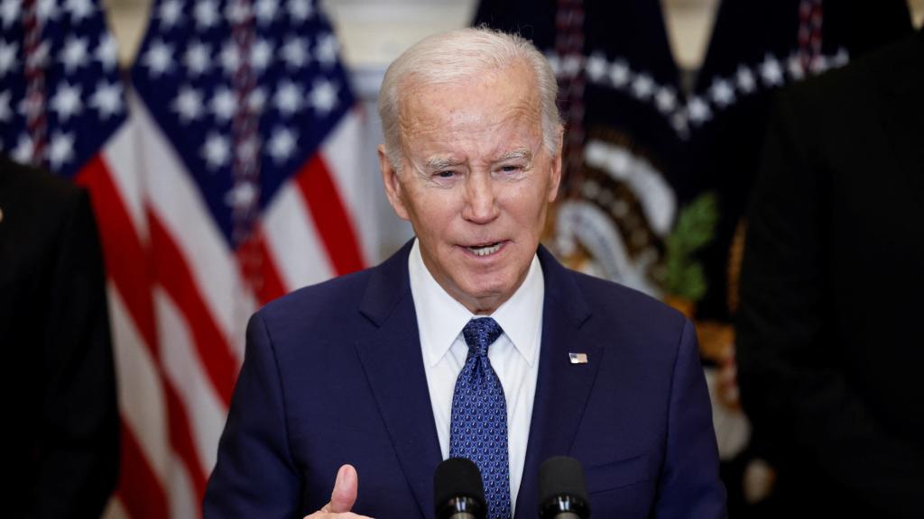 Joe Biden durante la rueda de prensa que ha ofrecido en la Casa Blanca.