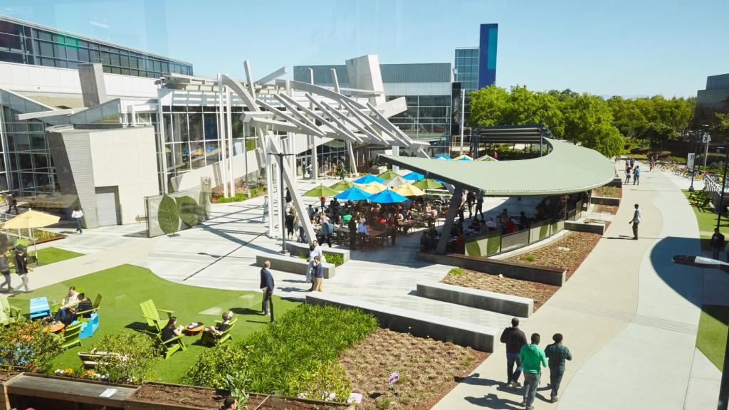 Vista del Googleplex de Google.