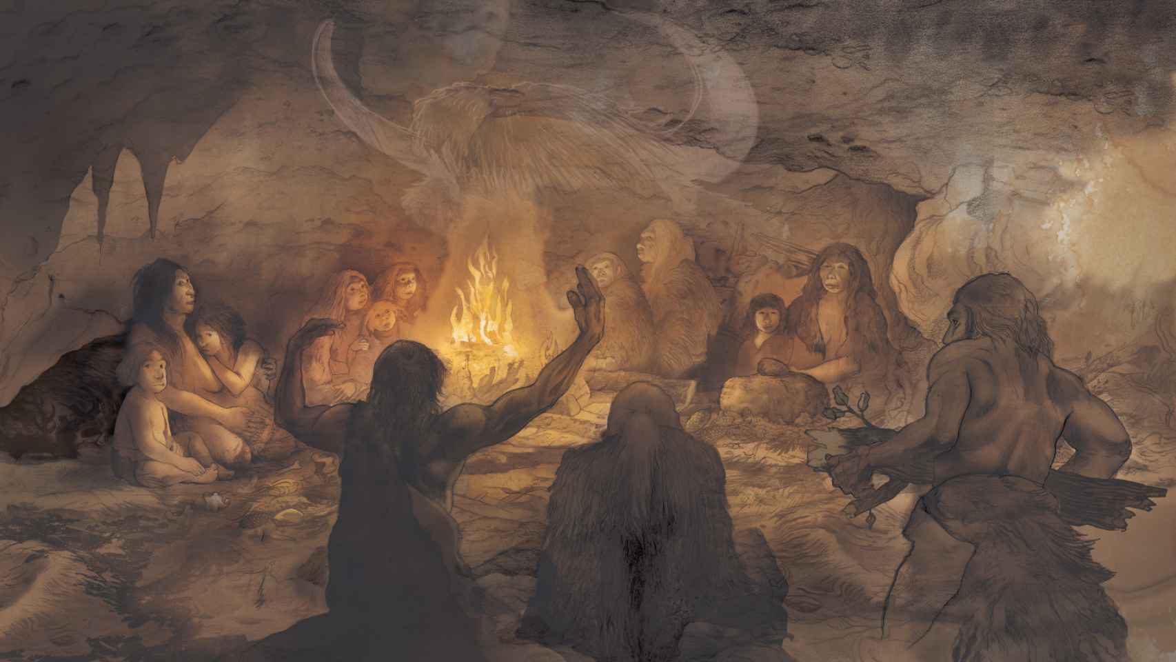 Reconstrucción del ritual celebrado en la cueva Des-Cubierta. / Albert Álvarez Marsal