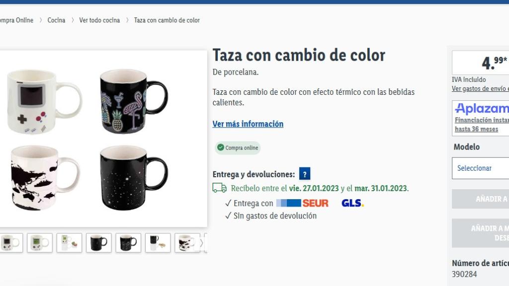 Taza con cambio de color.