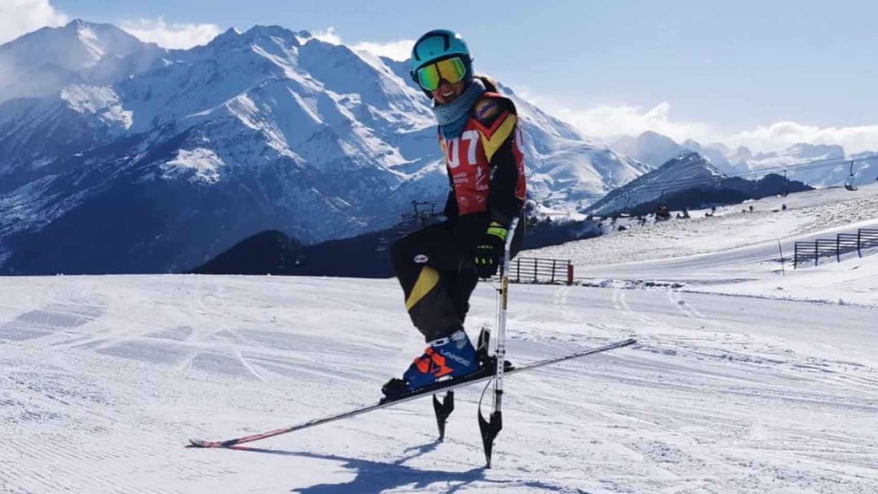 María Martín-Granizo durante una prueba del Campeonato de España de Esquí Adaptado