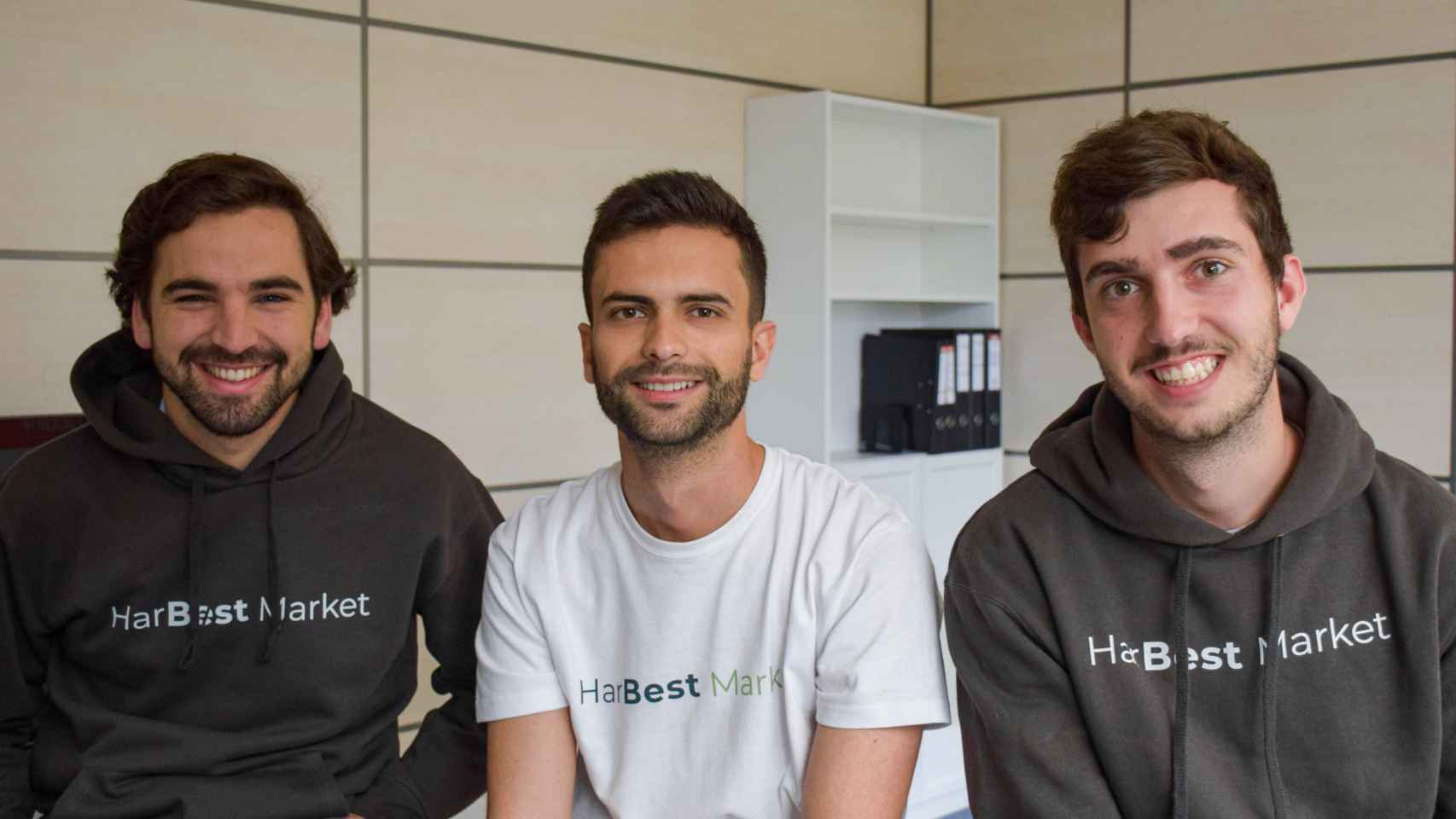 Cofundadores de HarBest Market: (de izquierda a derecha); Alberto Pérez (CEO), Mario Rey (CMO) y Santiago Azurmendi (COO).