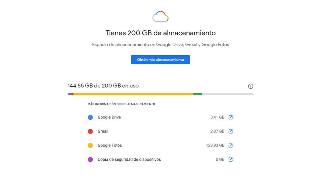 Almacenamiento Google One