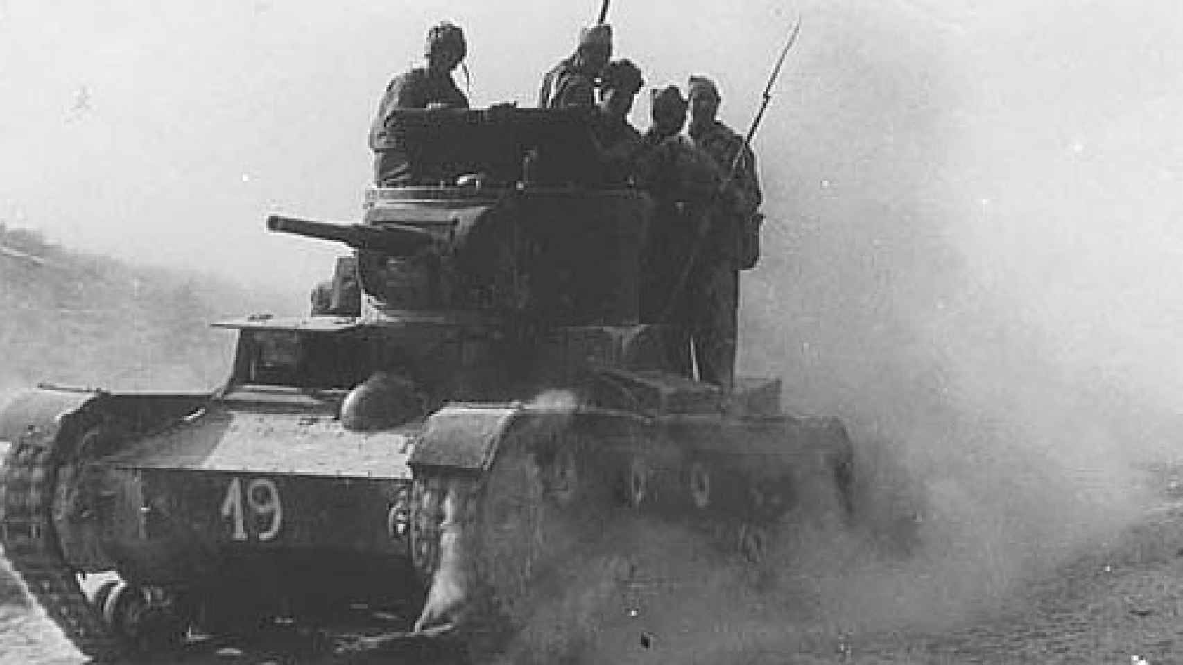 T-26 soviético en la batalla de Belchite, 1937.