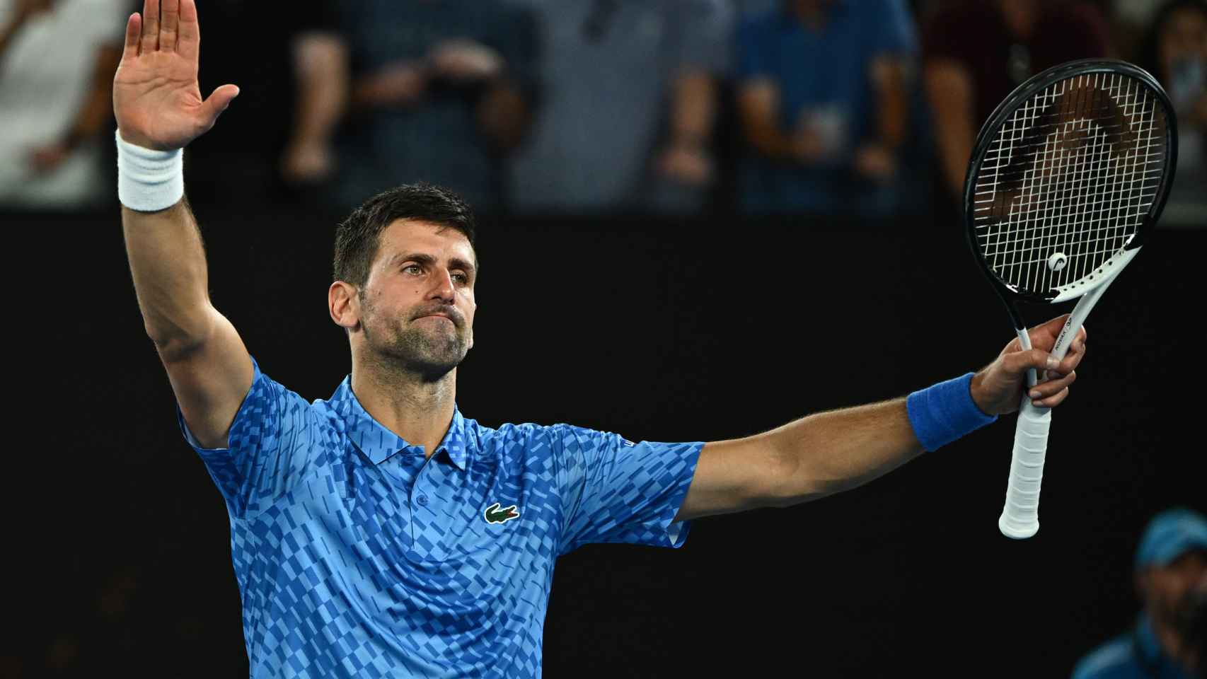 Novak Djokovic celebra su pase a la final del Abierto de Australia
