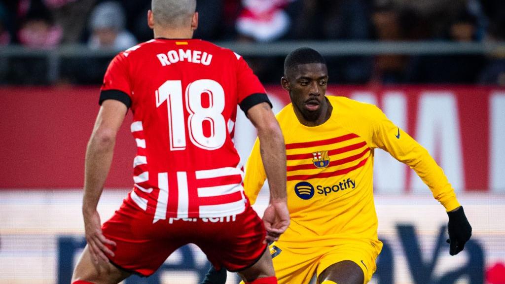 Ousmane Dembélé, durante el Girona - Barcelona de La Liga 2022/2023