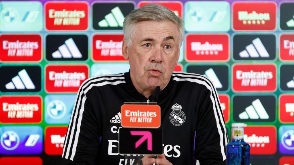 Ancelotti, en rueda de prensa.