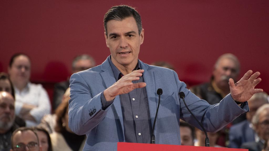 Pedro Sánchez este sábado en un acto del PSOE en la isla de La Palma.