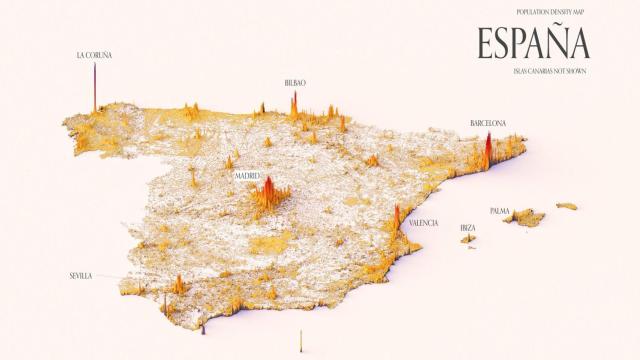 La imagen viral de la densidad de población en España