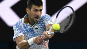 Djokovic, en la final del Open de Australia ante Tsitsipas.