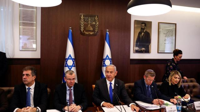 Benjamin Netanyahu, primer ministro israelí, durante una reunión con su gabinete.