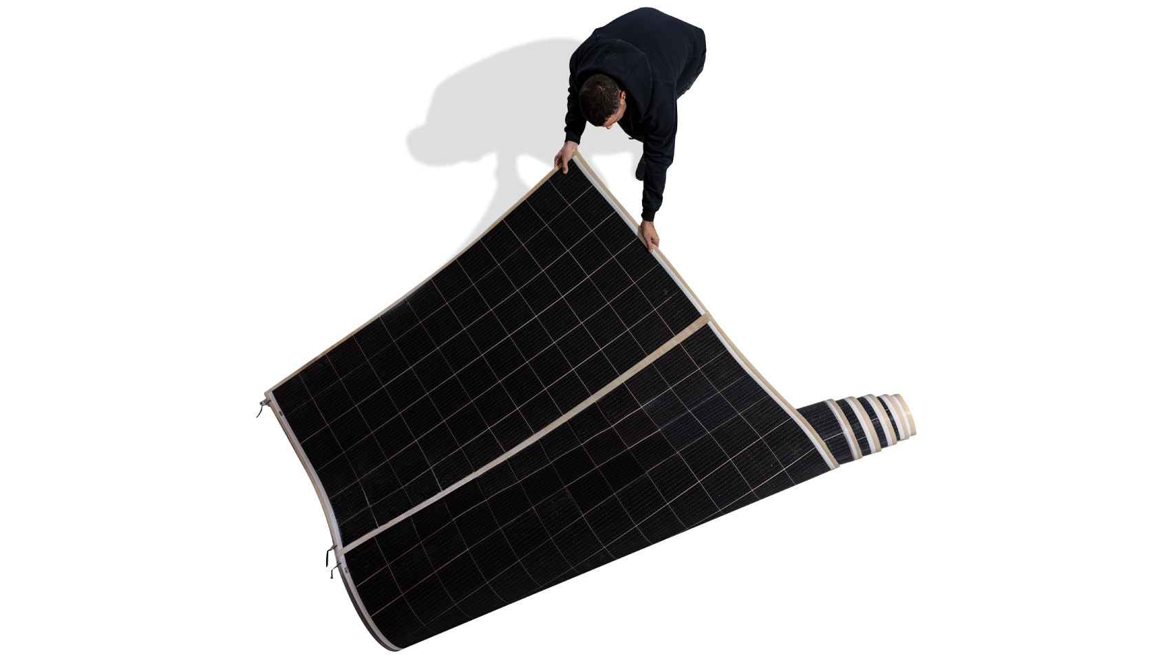 Un panel solar flexible de Apollo Power.