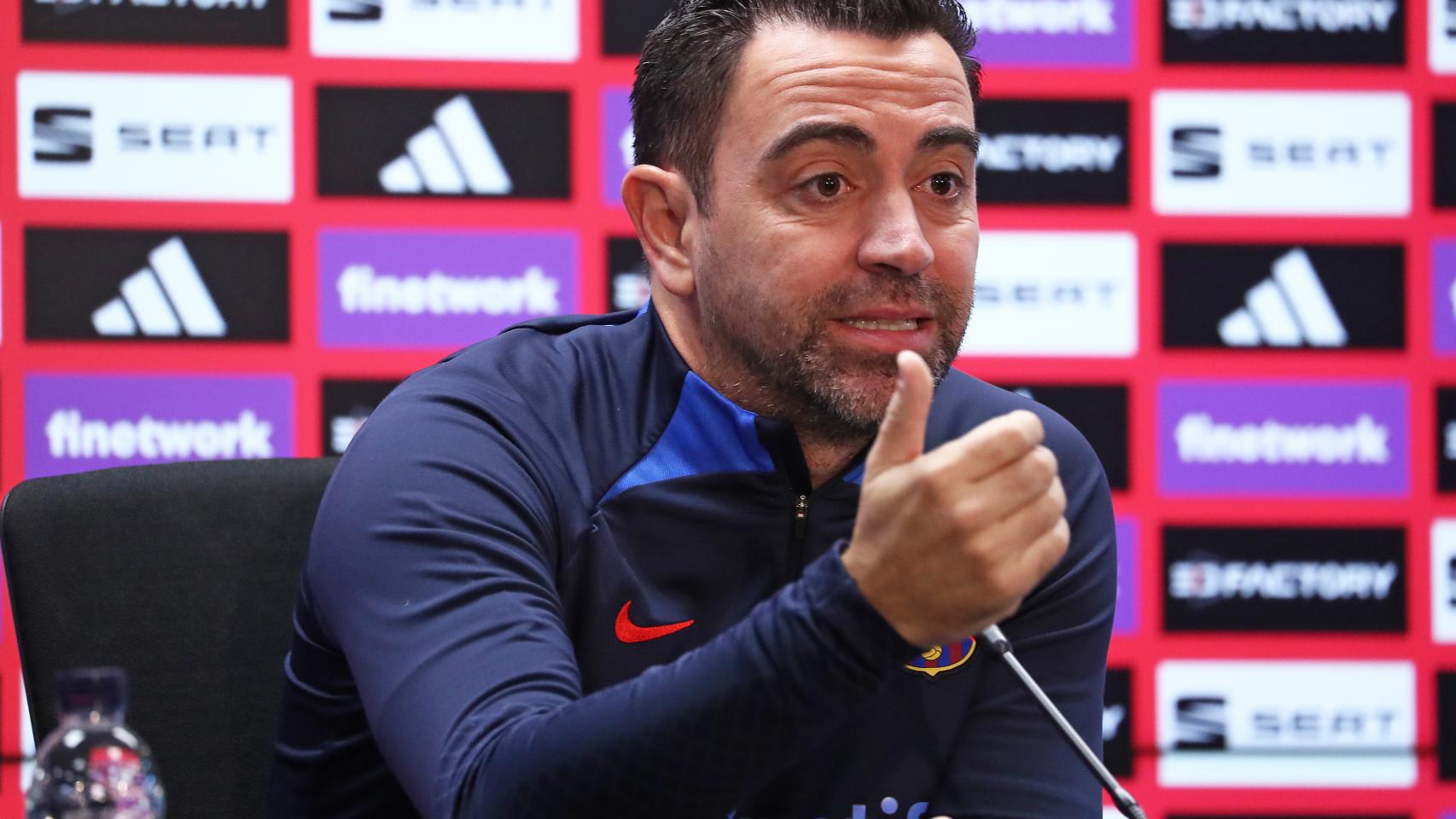 Xavi Hernández en rueda de prensa