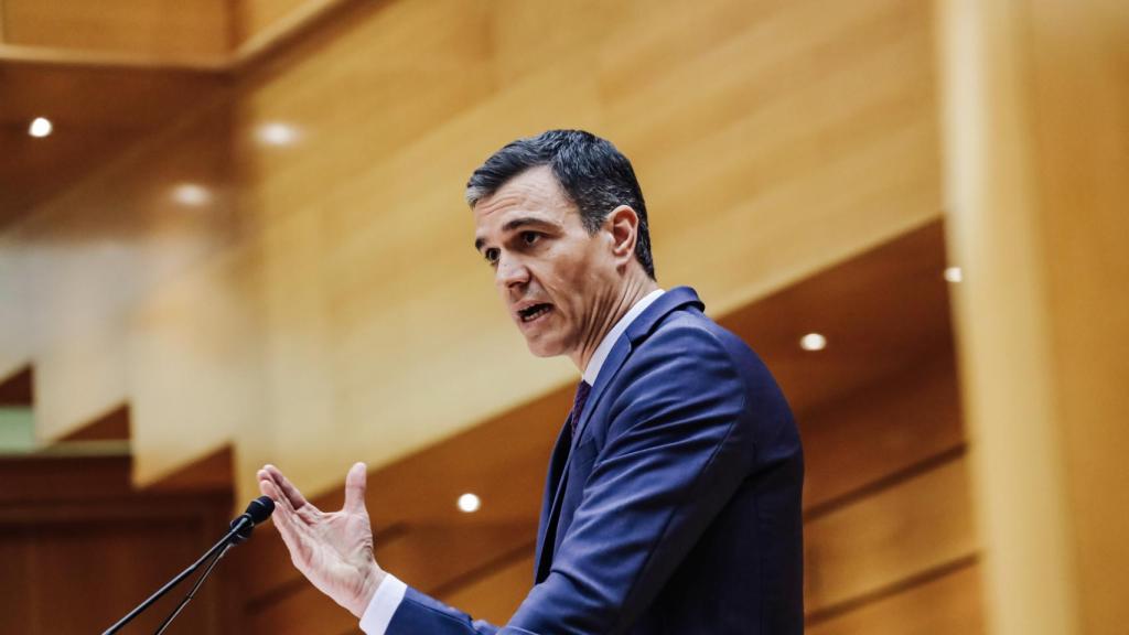 El presidente del Gobierno, Pedro Sánchez, comparece ante el Pleno del Senado.