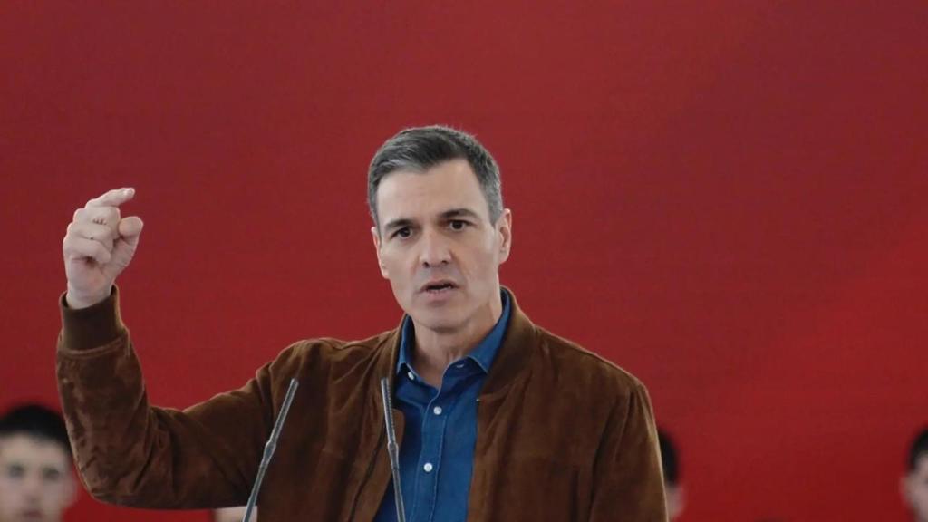 Pedro Sánchez, presidente del Gobierno, en un mítin del PSOE.