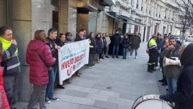 Concentración de los trabajadores de grúa y O.R.A. de A Coruña.